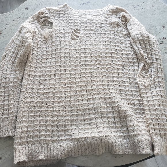 Hot & Delicious Slouchy Ripped Sweater - Picture 2 of 4